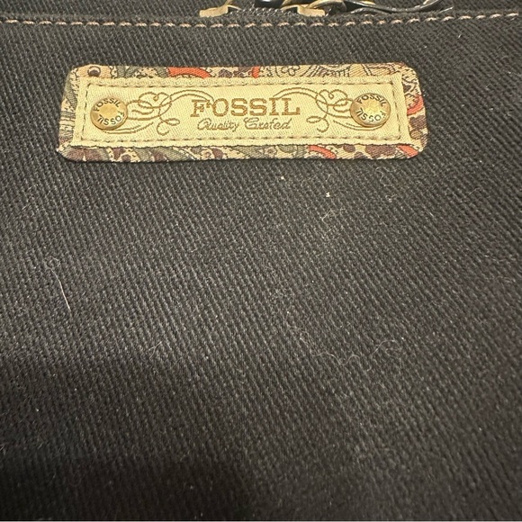Fossil Long Live Vintage 1953 Black Denim Crossbody - Picture 2 of 16